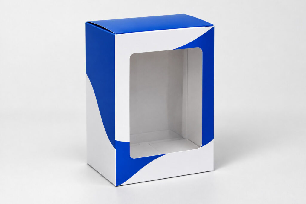 PackNiti packaging mockup: Custom Tuck End Box With Window (Style 000423) (PN-PD-000423)