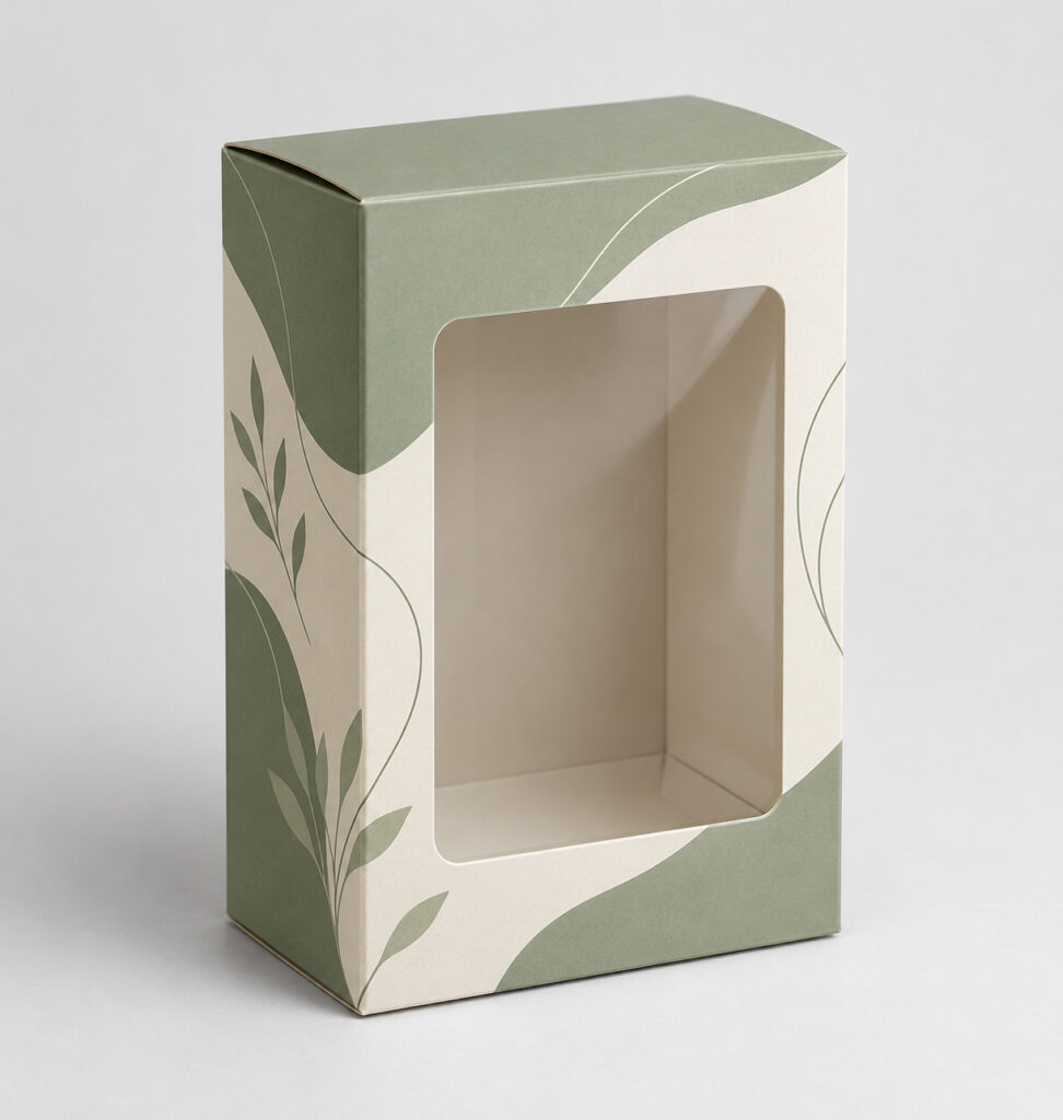 PackNiti packaging mockup: Custom Tuck End Boxes With Window Pin-style (PN-PD-000432)