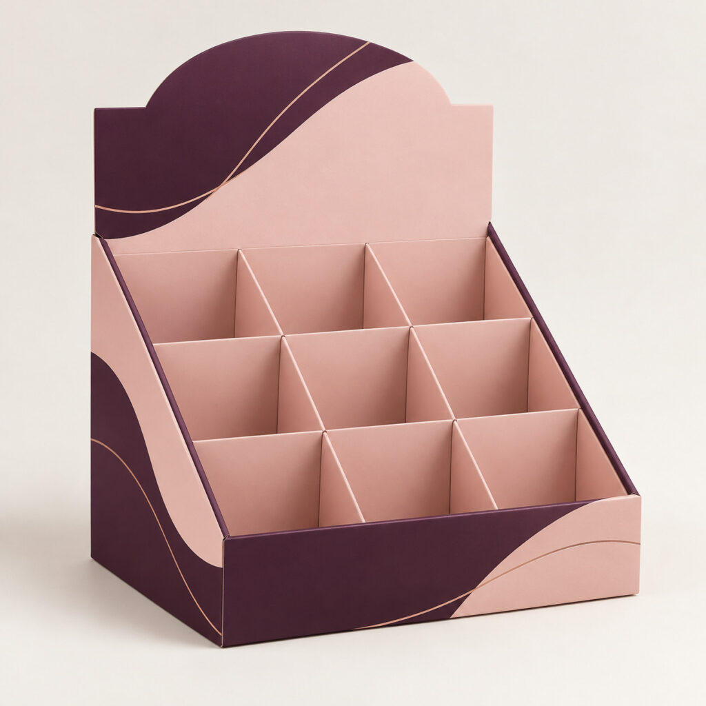 PackNiti packaging mockup: Custom Display Box With 9 Slots (PN-PD-000448)