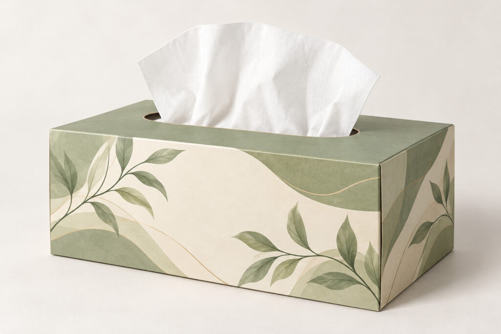 PackNiti packaging mockup: Custom Tissue Box (Style 000452) (PN-PD-000452)