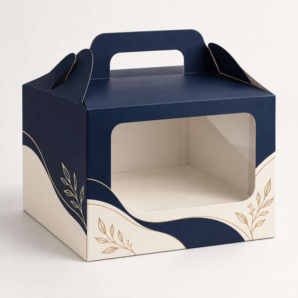 PackNiti packaging mockup: Custom Cake Box (Style 000455) (PN-PD-000455)