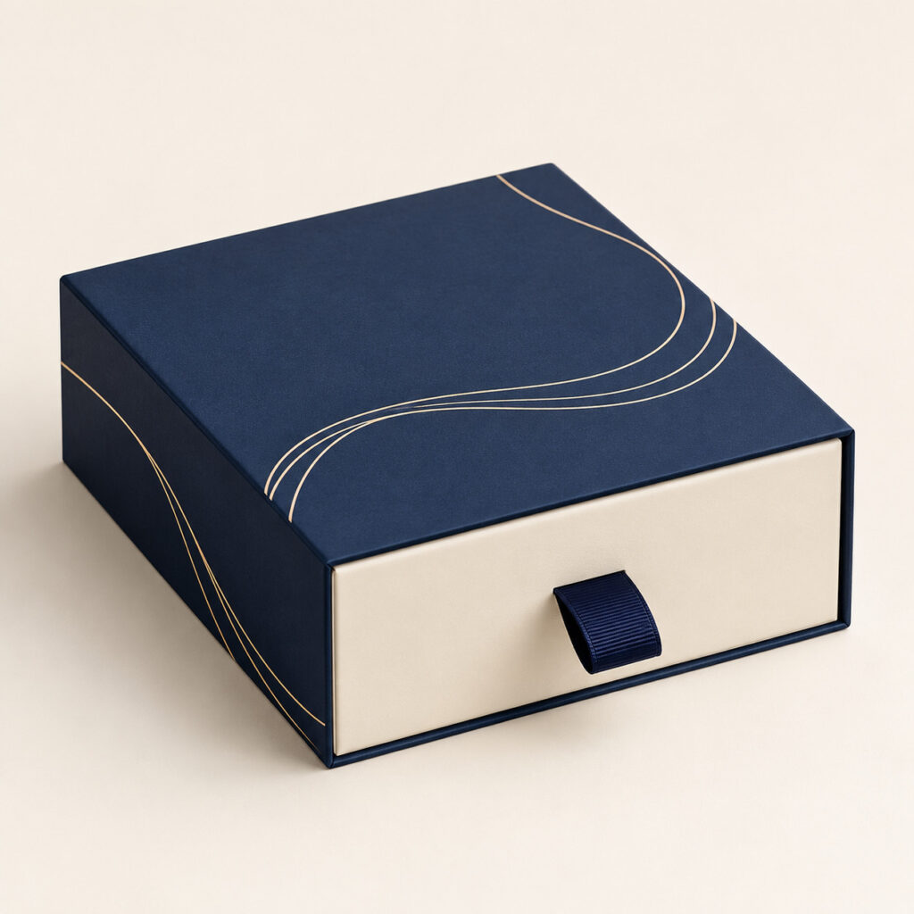 PackNiti packaging mockup: Custom Square Drawer Gift Box (Style 000465) (PN-PD-000465)