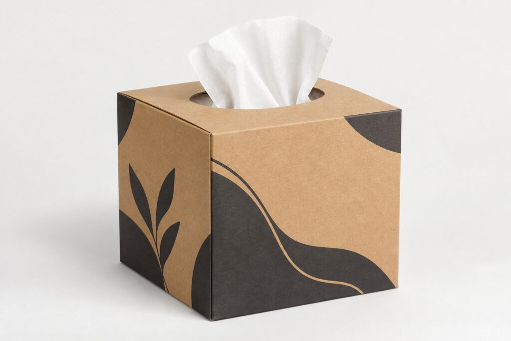 PackNiti packaging mockup: Custom Square Tissue Box (Style 000466) (PN-PD-000466)