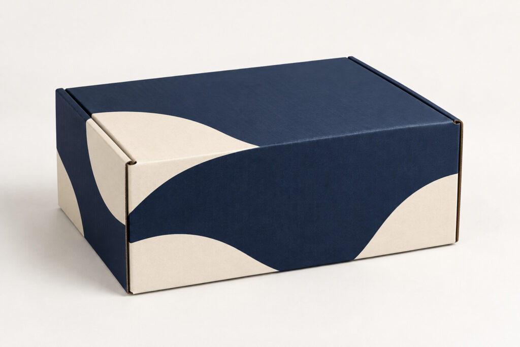 PackNiti packaging mockup: Custom FEFCO 0212 Folding Corrugated Box (PN-PD-000471)
