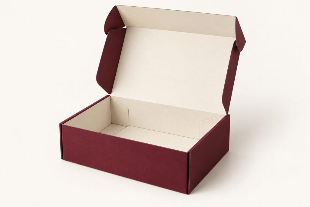 PackNiti packaging mockup: Custom Flip Top Mailer Box With Bottom Lock Inserts (Style 000484) (PN-PD-000484)