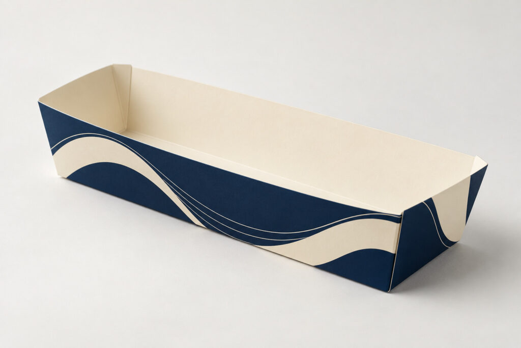 PackNiti packaging mockup: Custom Hot Dog Tray Box (Style 000495) (PN-PD-000495)