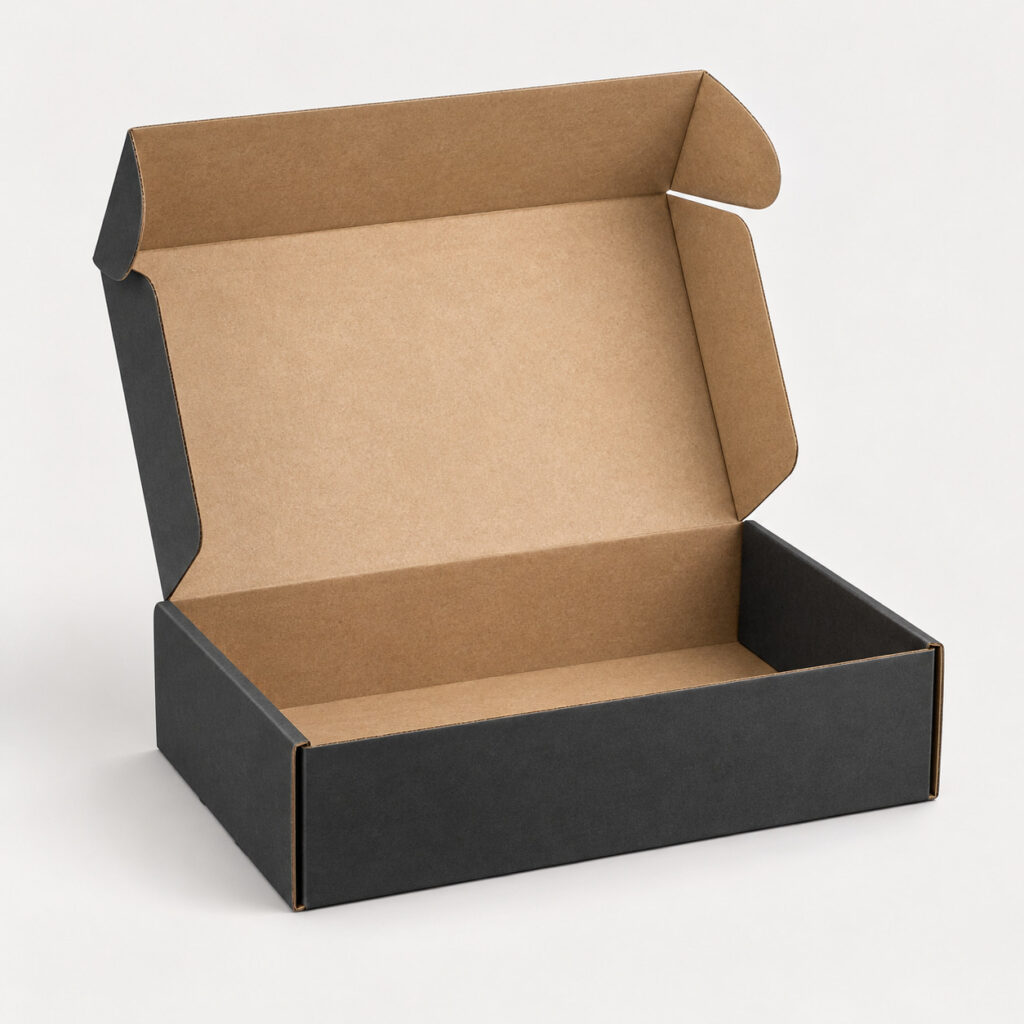 PackNiti packaging mockup: Custom FEFCO 0421 Flip Top Mailer Box (PN-PD-000496)