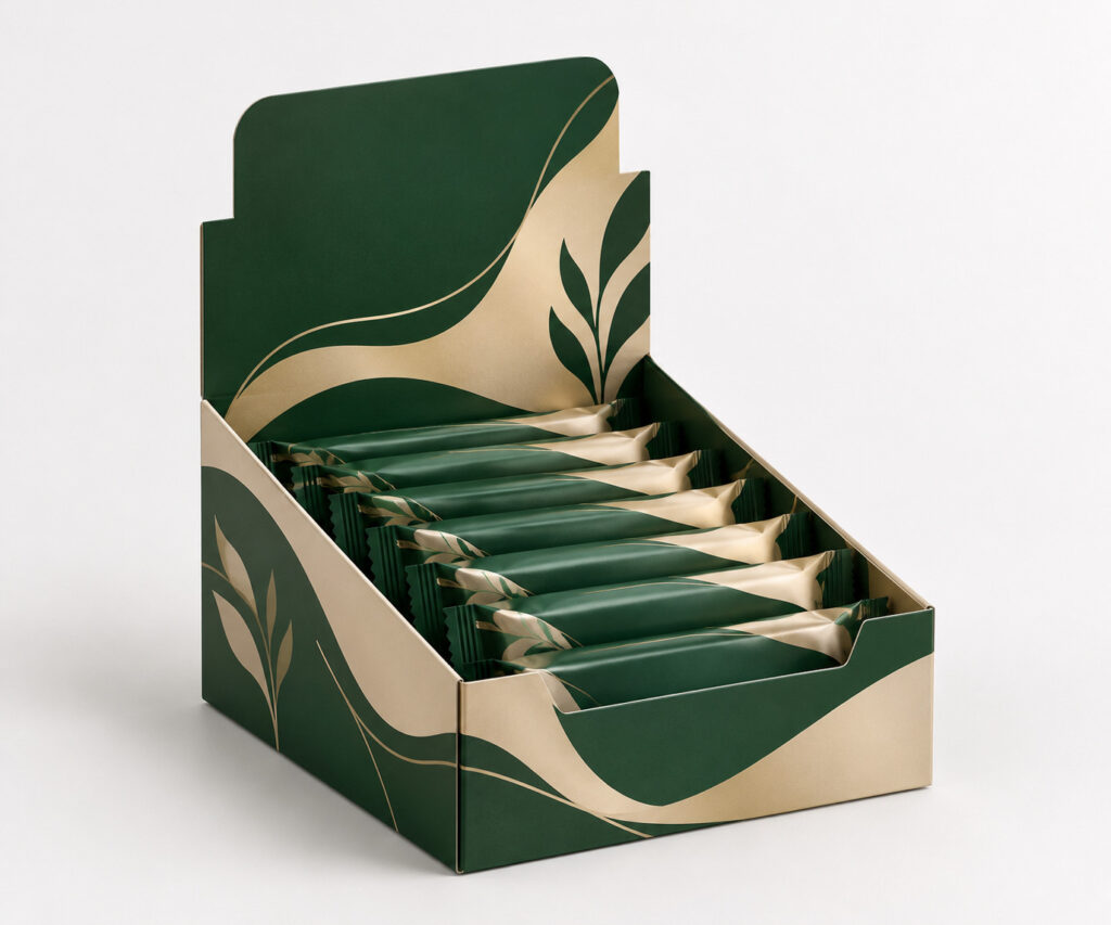 PackNiti packaging mockup: Custom Snack Bar Display Box (PN-PD-000510)