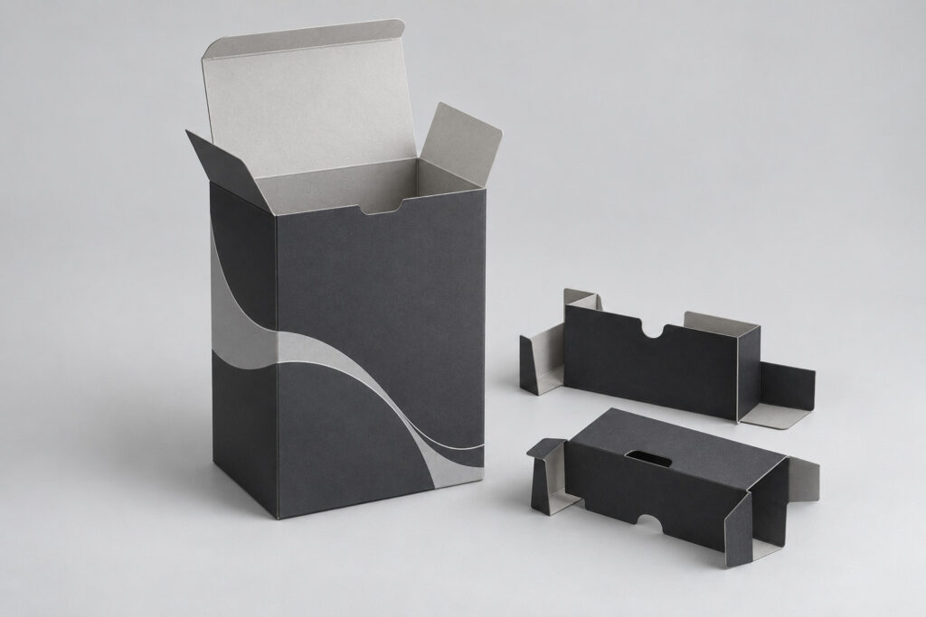 PackNiti packaging mockup: Custom Tuck End Box Variations Overlapping Lock Inserts (Style 000519) (PN-PD-000519)