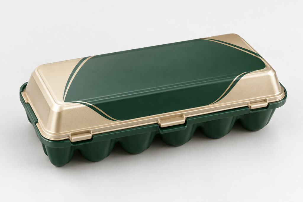 PackNiti packaging mockup: Custom Egg Plastic Box (Style 000520) (PN-PD-000520)