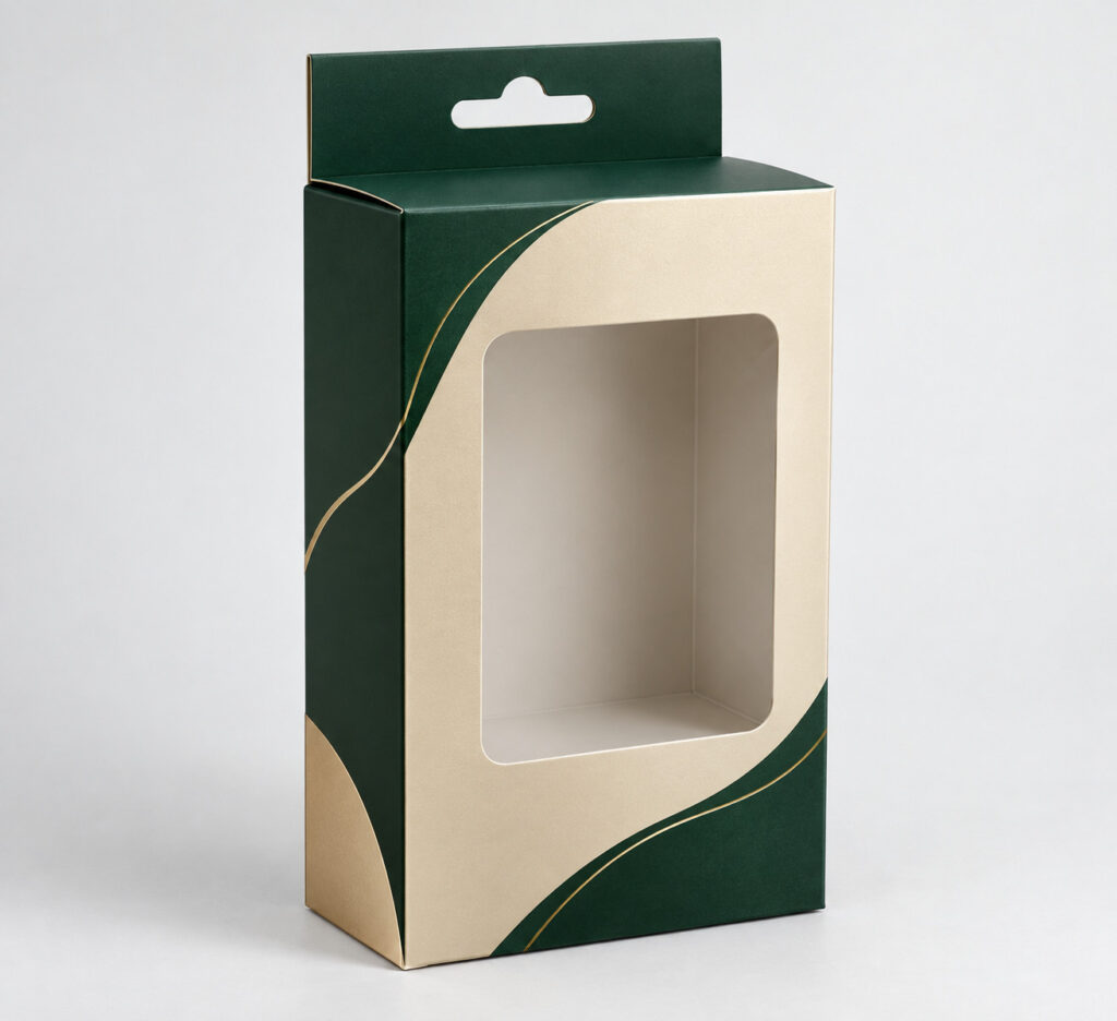 PackNiti packaging mockup: Custom Hanging Paper Box (PN-PD-000530)