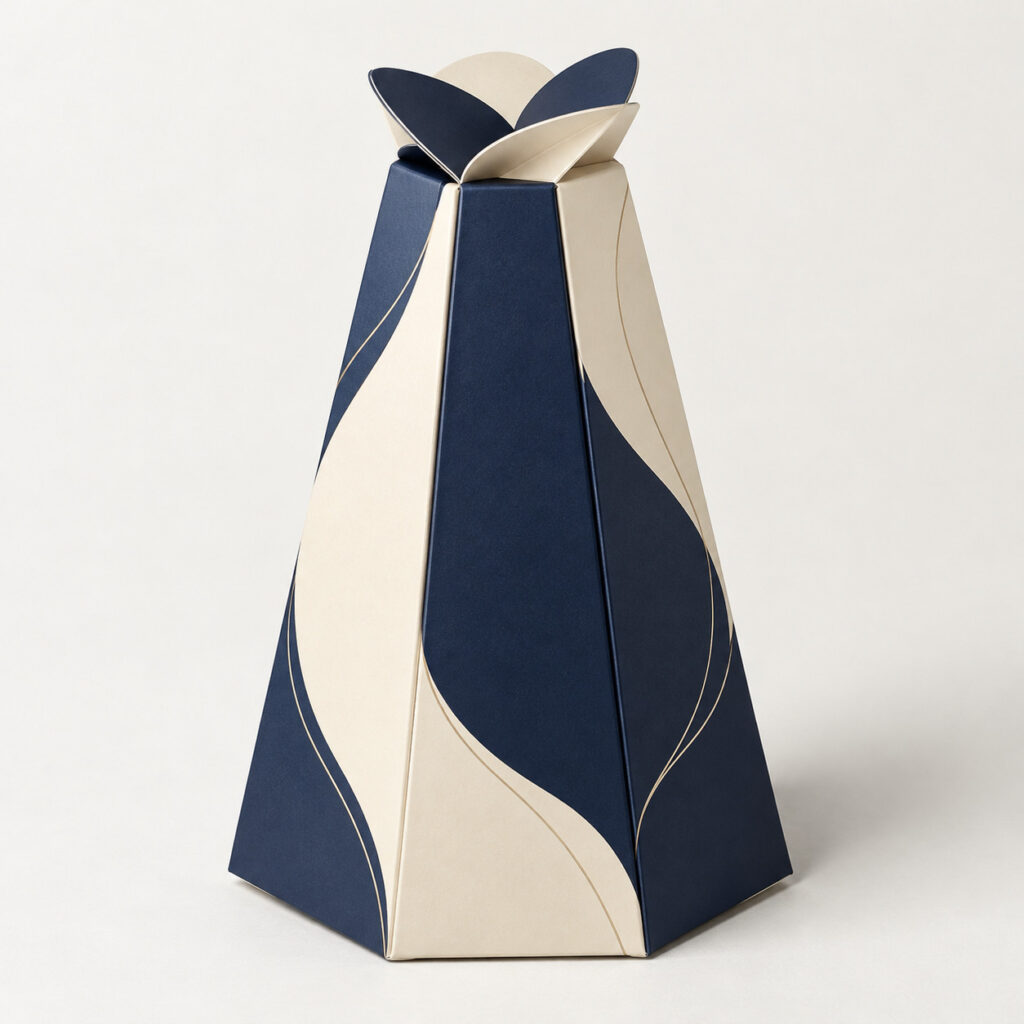 PackNiti packaging mockup: Custom Polygonal Boxes Conical Paper (PN-PD-000535)