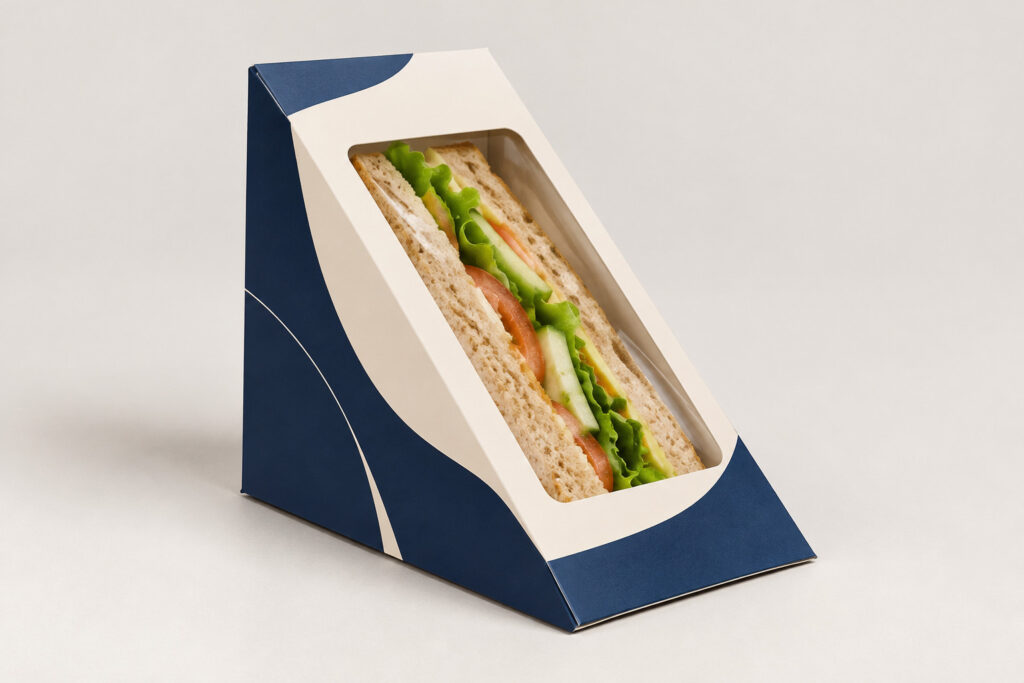 PackNiti packaging mockup: Custom Sandwich Box (Style 000541) (PN-PD-000541)