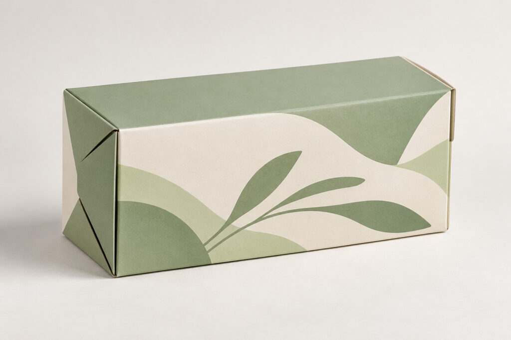 PackNiti packaging mockup: Custom FEFCO 0473 Recessed End Box Folder (PN-PD-000542)
