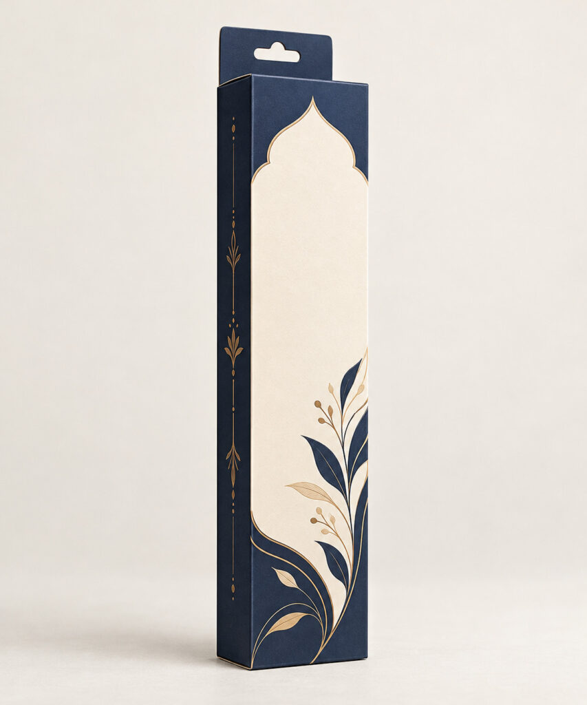 PackNiti packaging mockup: Custom Agarbatti Box With Hanging Hole (PN-PD-000545)