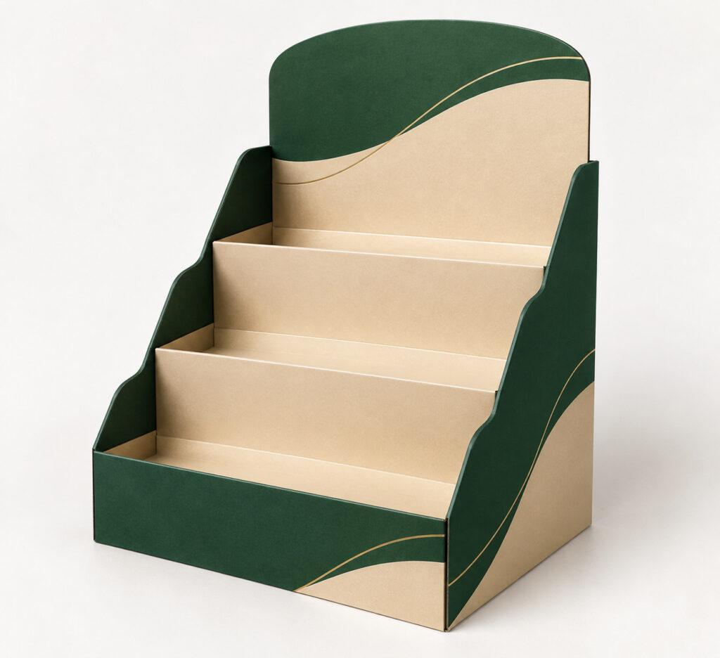 PackNiti packaging mockup: Custom Cardboard Display Stand (PN-PD-000580)