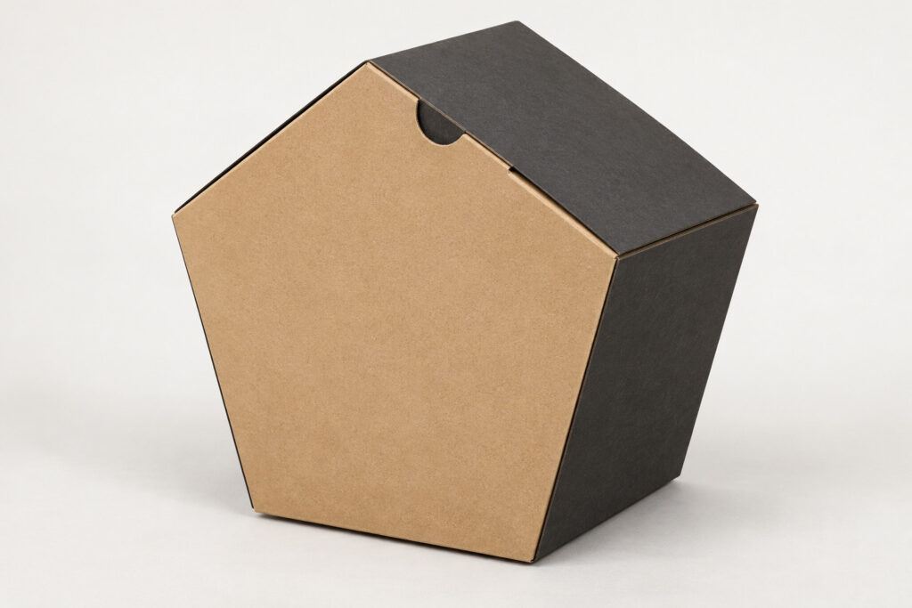 PackNiti packaging mockup: Custom Regular Pentagonal Mortise Lock Box (PN-PD-000586)