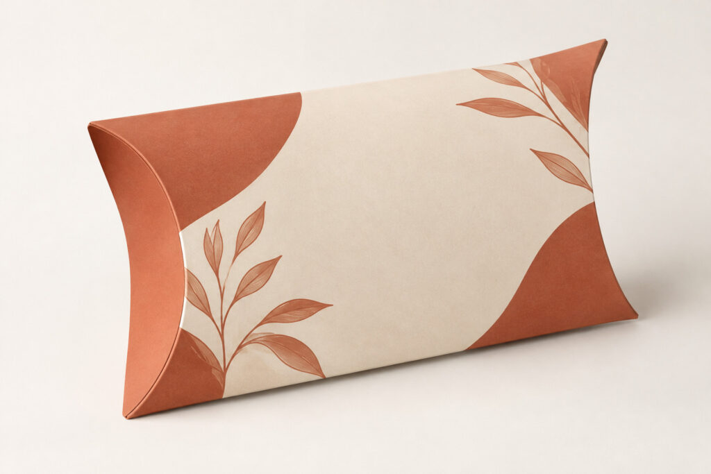 PackNiti packaging mockup: Custom Pillow Box Paper (PN-PD-000587)