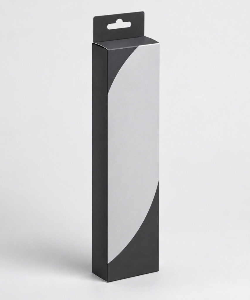 PackNiti packaging mockup: Custom Hanging Extra Slim Tall Box (PN-PD-000589)