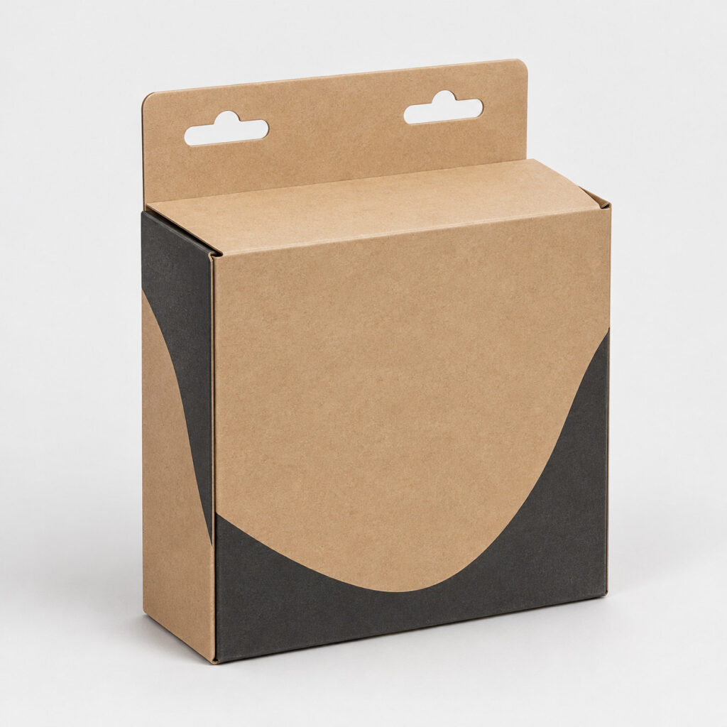 PackNiti packaging mockup: Custom Double Hook Flip Box (PN-PD-000596)