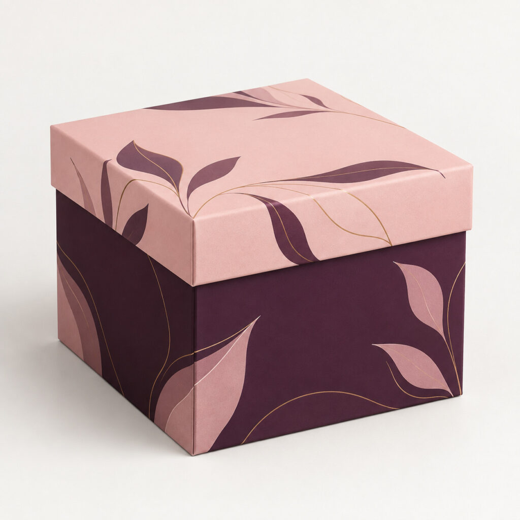 PackNiti packaging mockup: Custom Square Gift Box (Style 000598) (PN-PD-000598)