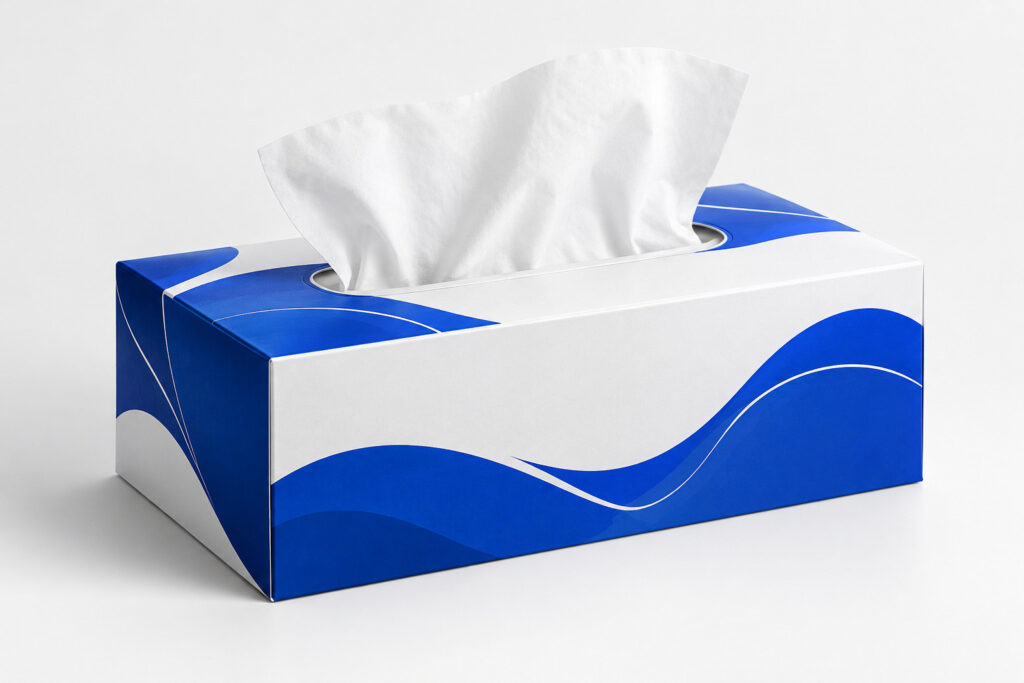 PackNiti packaging mockup: Custom 14 × 10 × 5 Square Napskin Tissue Box (PN-PD-000603)