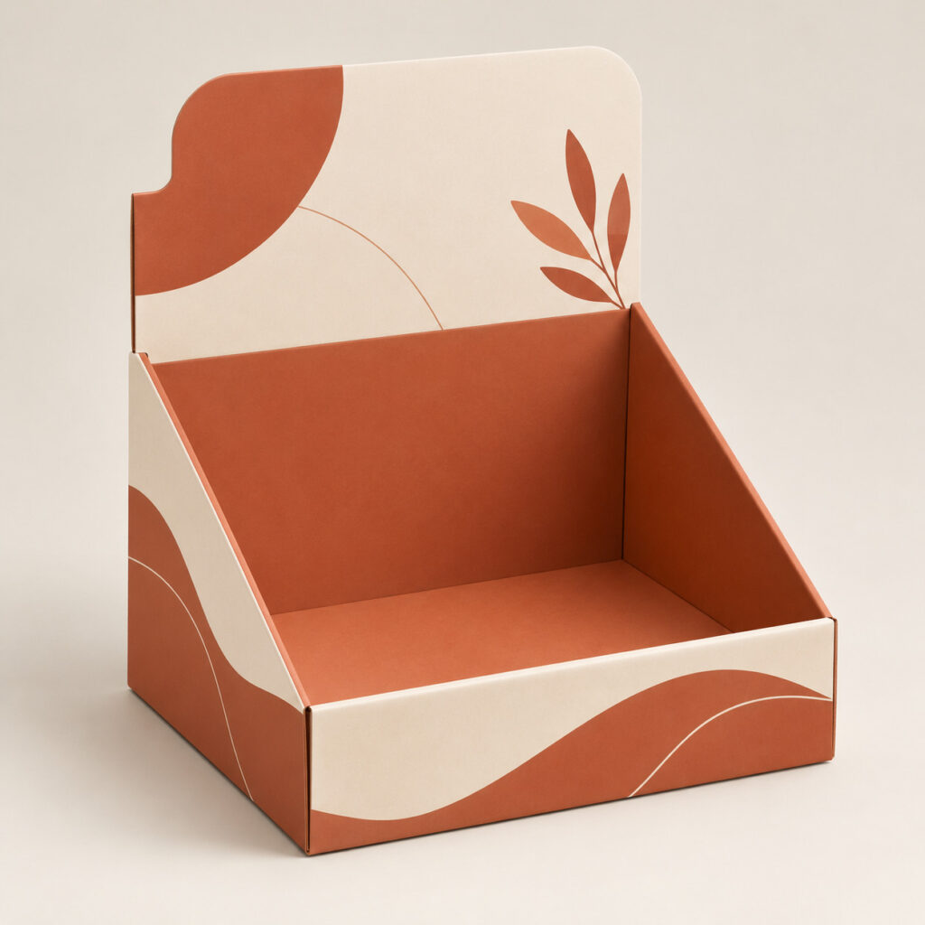 PackNiti packaging mockup: Custom Pos Display Box (Style 000607) (PN-PD-000607)