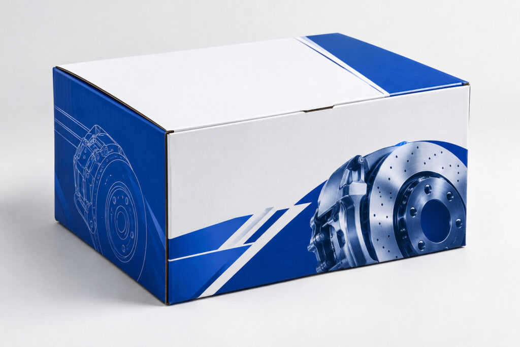 PackNiti packaging mockup: Custom Auto Parts Packaging Box (Style 000613) (PN-PD-000613)
