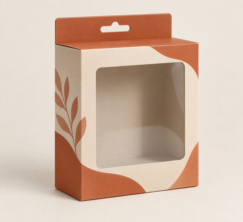 PackNiti packaging mockup: Custom Hanging Medicine Box With Window (PN-PD-000617)