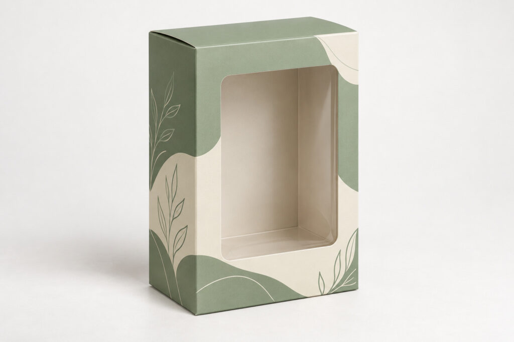 PackNiti packaging mockup: Custom Tuck End Box Variations With Window Edgefold (PN-PD-000622)