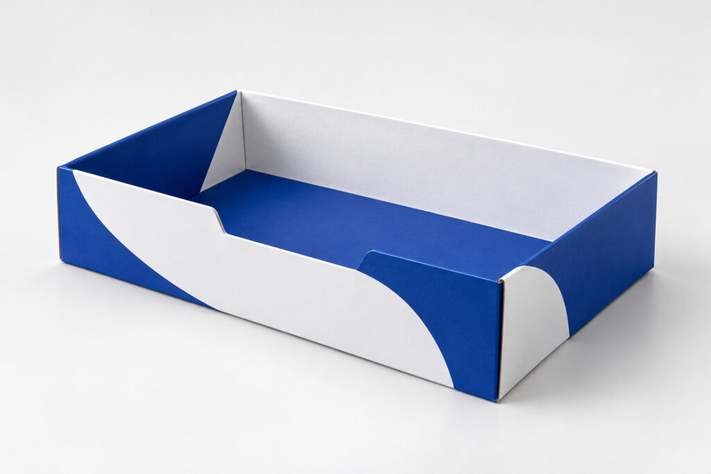 PackNiti packaging mockup: Custom Kraft Paper Tray Box (Style 000623) (PN-PD-000623)