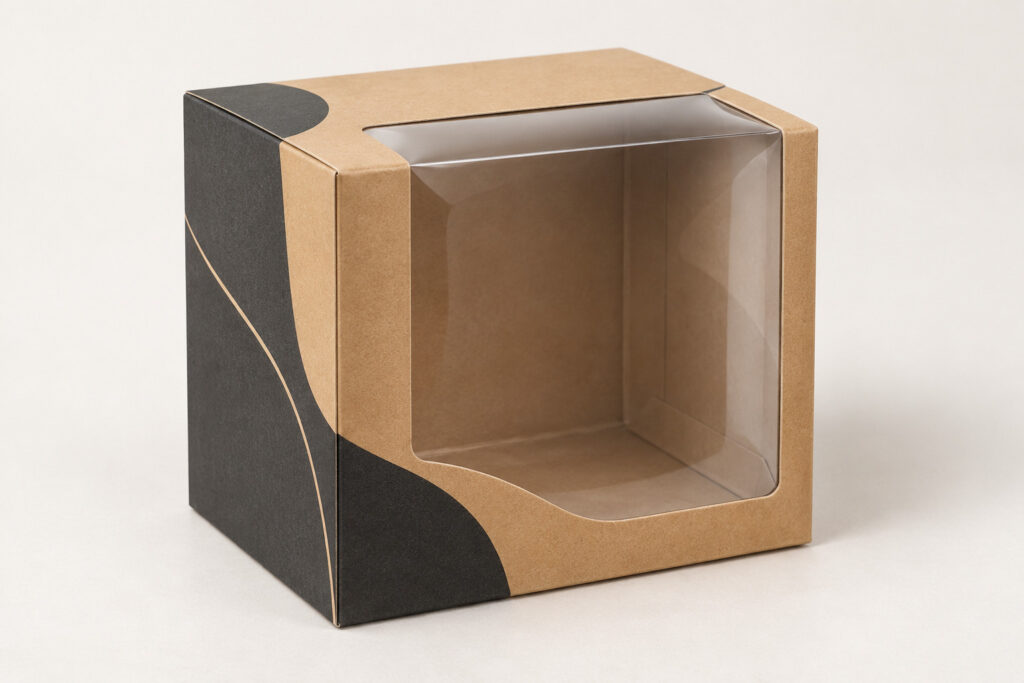 PackNiti packaging mockup: Custom Clear Plastic Box (Style 000626) (PN-PD-000626)
