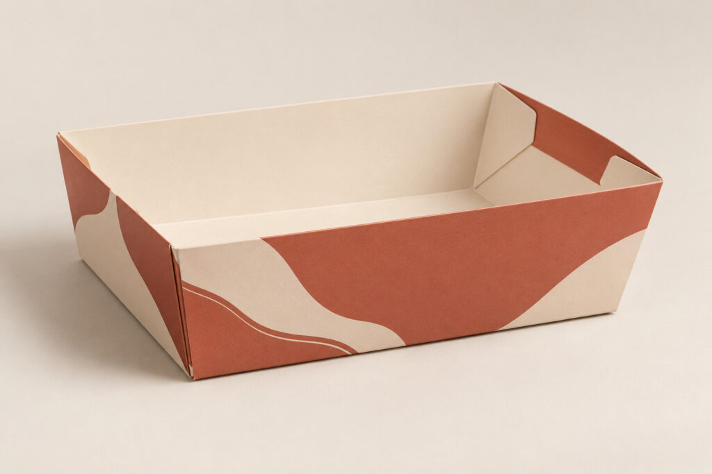 PackNiti packaging mockup: Custom Food Tray Box (Style 000657) (PN-PD-000657)