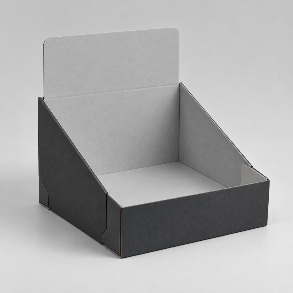 PackNiti packaging mockup: Custom FEFCO 0422 Auto Lock Tray Boxes Display /stands (PN-PD-000659)