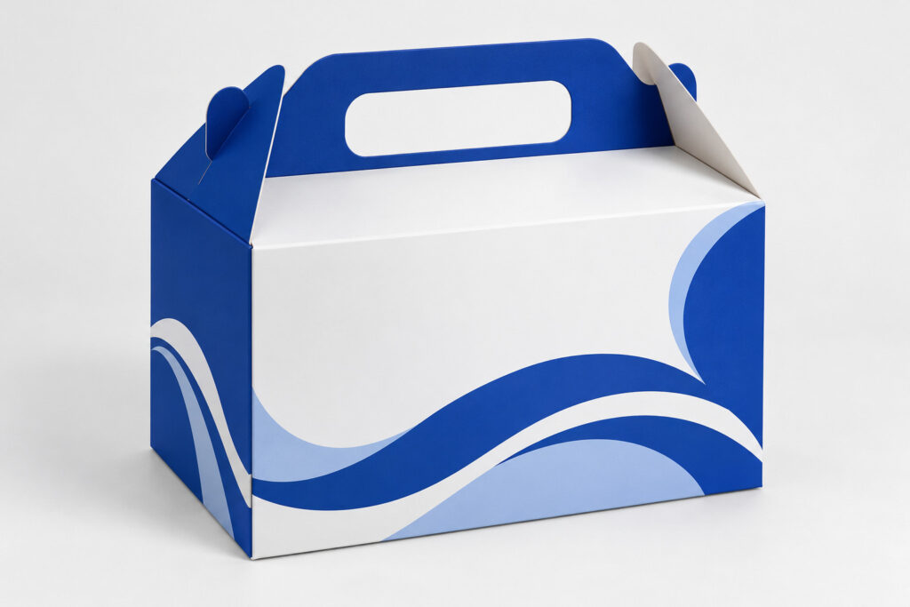 PackNiti packaging mockup: Custom Cake Boxes Carton With Handle (Style 000663) (PN-PD-000663)