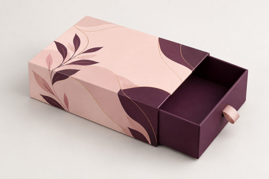 PackNiti packaging mockup: Custom Sleeve Drawer Box (PN-PD-000678)
