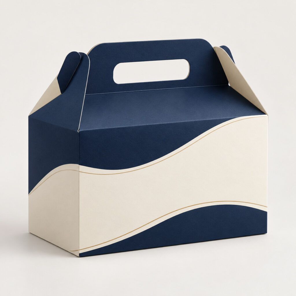 PackNiti packaging mockup: Custom Food Box With Handle (Style 000685) (PN-PD-000685)