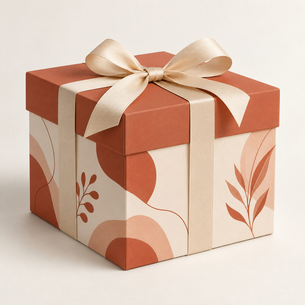 PackNiti packaging mockup: Custom Gift Box With Ribbon (Style 000687) (PN-PD-000687)