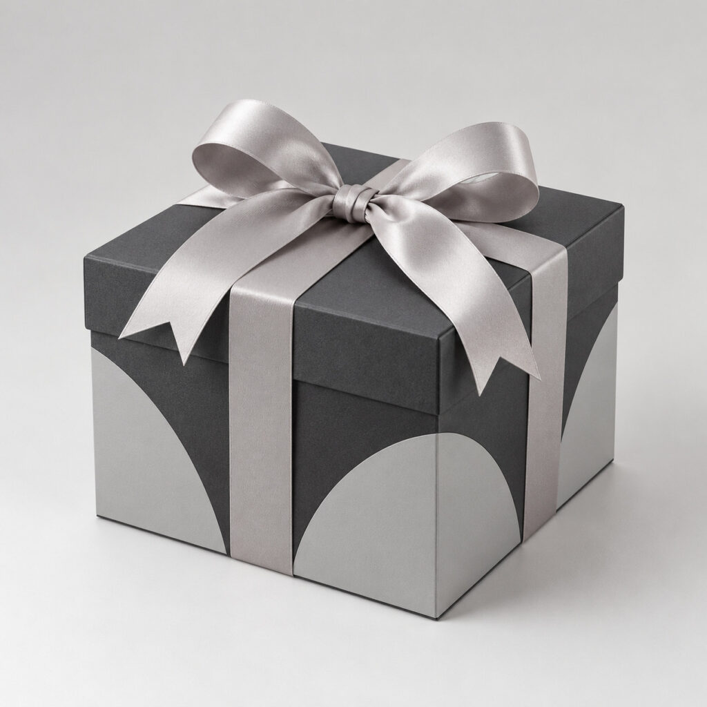 PackNiti packaging mockup: Custom Gift Box With Bow And Silk Ribbons (PN-PD-000689)
