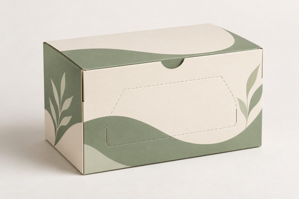 PackNiti packaging mockup: Custom Cartons Tear Lines Polygonal (PN-PD-000692)