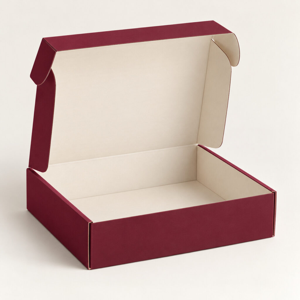 PackNiti packaging mockup: Custom FEFCO 0221 Corrugated Box (PN-PD-000694)