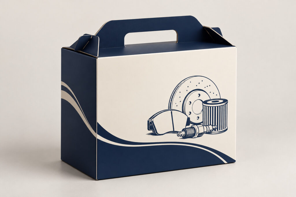 PackNiti packaging mockup: Custom Auto Parts Case (PN-PD-000695)