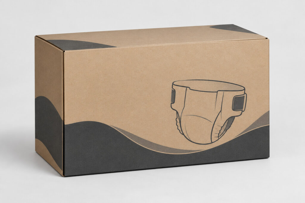 PackNiti packaging mockup: Custom Diaper Rigid Box (PN-PD-000696)