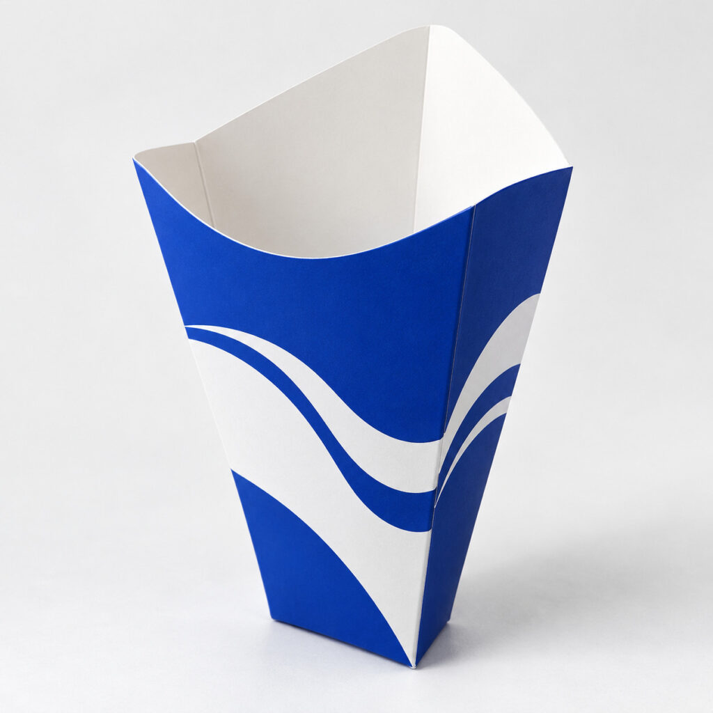 PackNiti packaging mockup: Custom Triangle French Fries Box (PN-PD-000703)