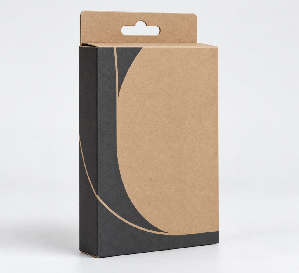PackNiti packaging mockup: Custom Hanging Ultra Slim Flat Medicine Box (PN-PD-000706)