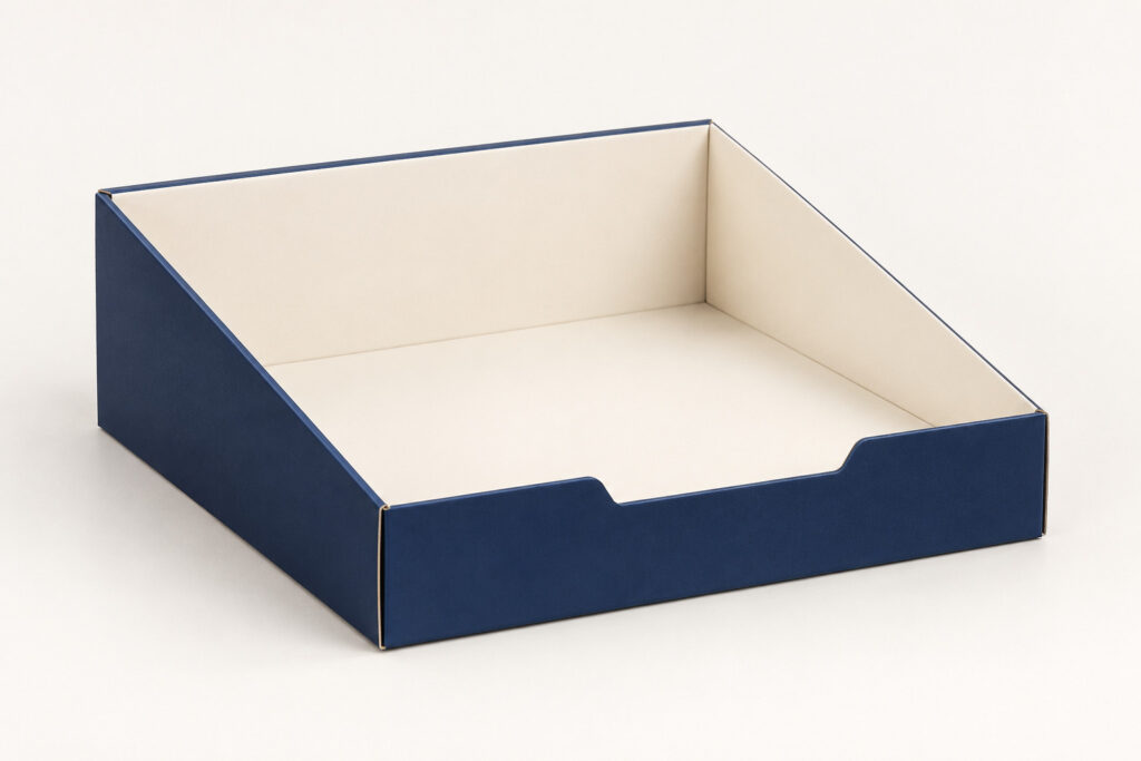 PackNiti packaging mockup: Custom Cardboard Tray Box (Style 000711) (PN-PD-000711)