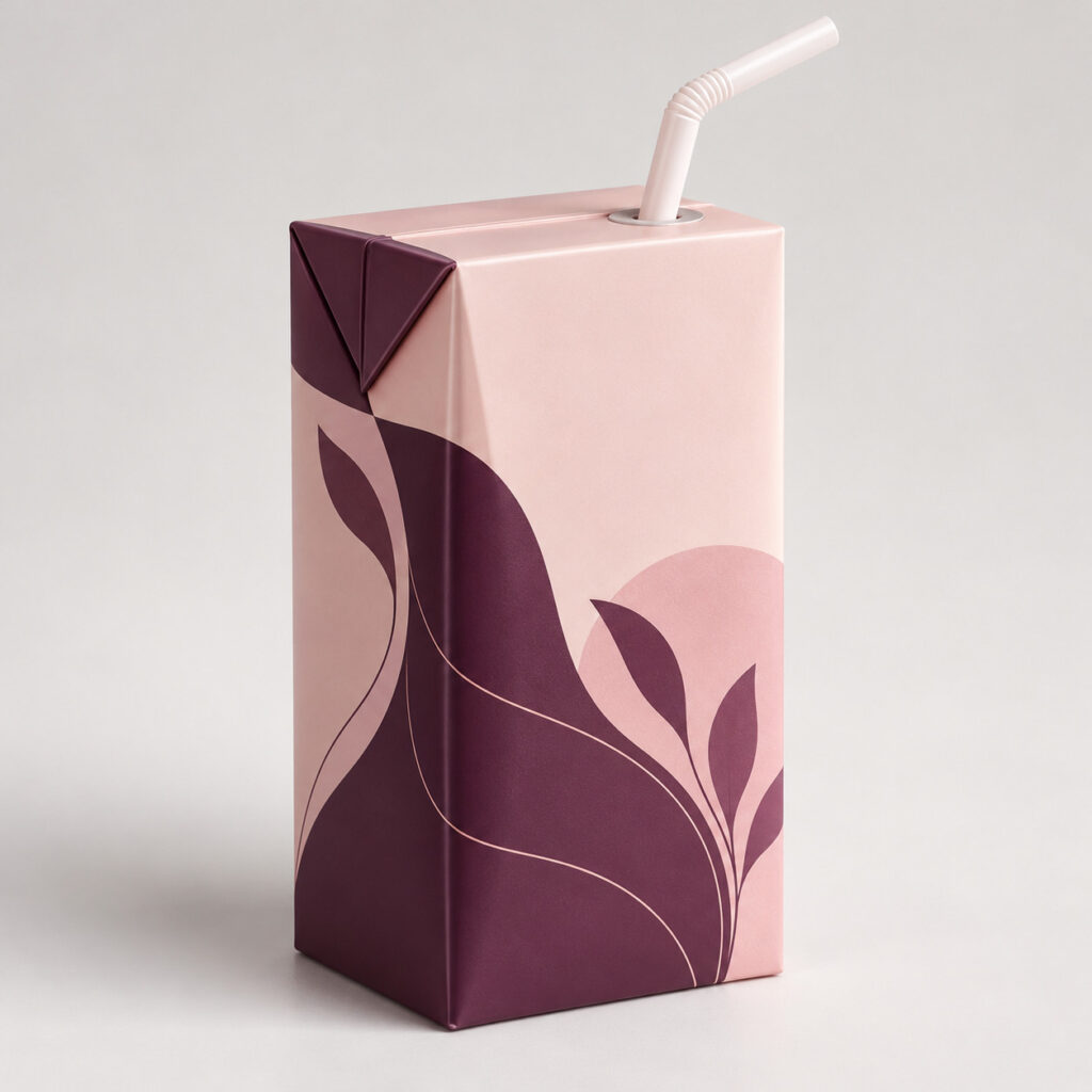 PackNiti packaging mockup: Custom 250ml Milk Carton Juice Carton With Straw (PN-PD-000718)