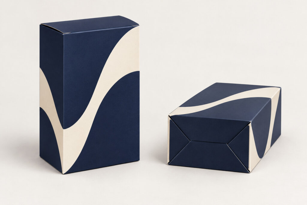 PackNiti packaging mockup: Custom Tuck End Box Variations Rotated Bottom Buckles (PN-PD-000745)