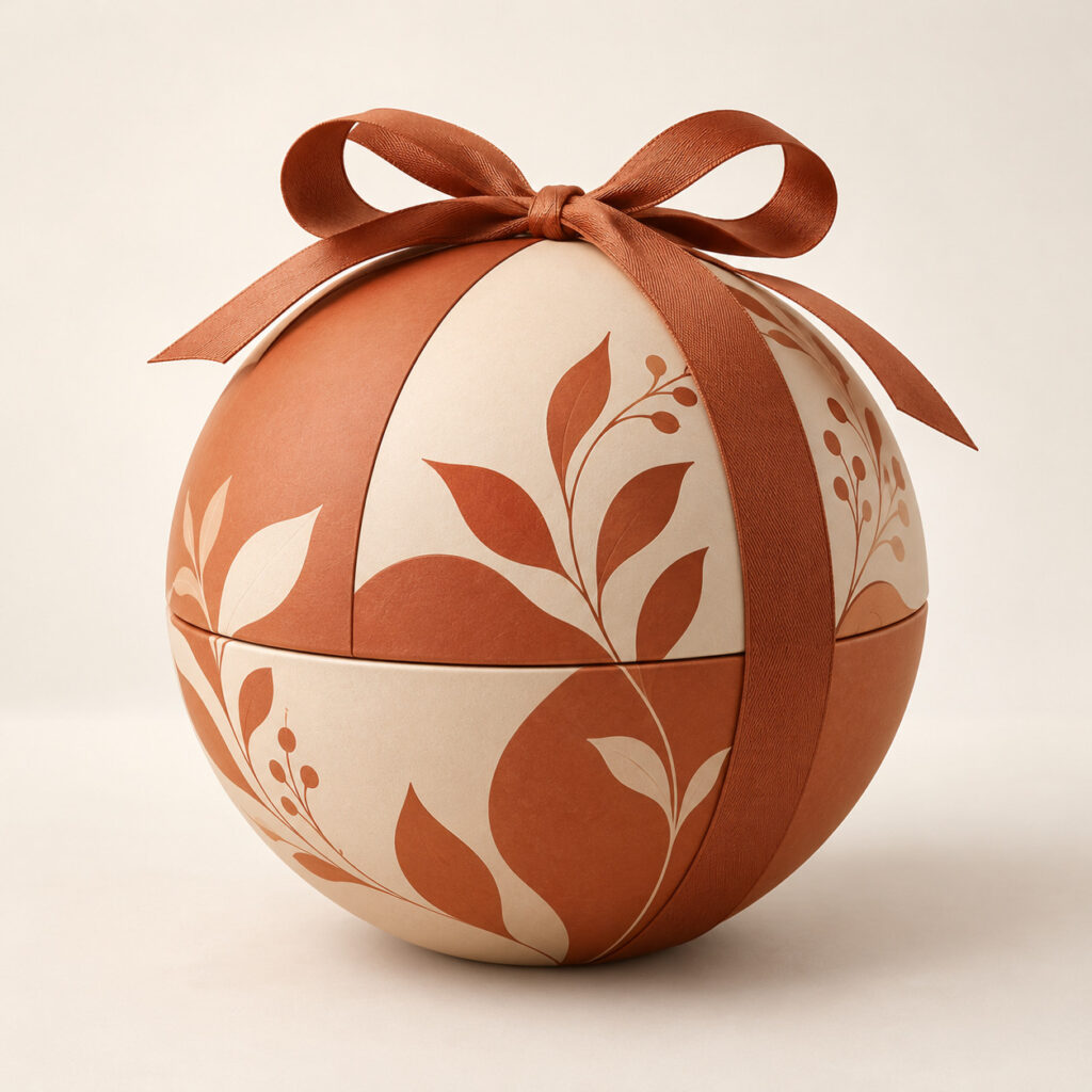 PackNiti packaging mockup: Custom Sphere Surprise Gift Box (Style 000757) (PN-PD-000757)