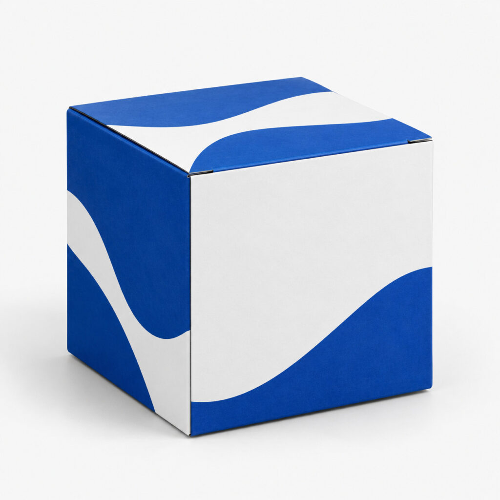 PackNiti packaging mockup: Custom Cube Cardboard Box (PN-PD-000763)